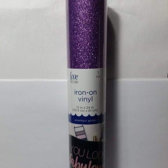 4 Iron On Vinyl Amethyst Glitter Purple - Picture 1 of 5